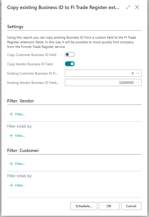 Copy existing Business ID to FI Trade Register ext